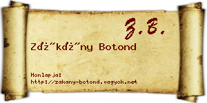 Zákány Botond névjegykártya